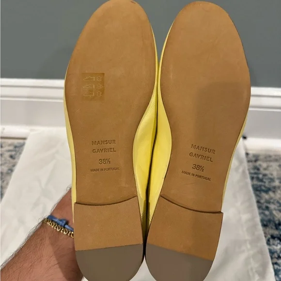 Mansur Gavriel Dream Ballerina Flat Lemon Yellow Leather Size 38.5 BRAND NEW - Picture 5 of 6